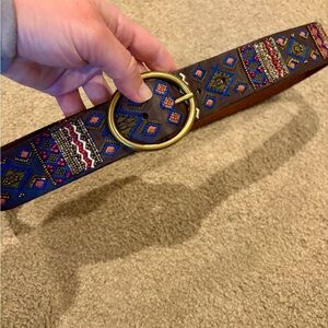 Lucky Brand Brown and Gold Bohemian Belt